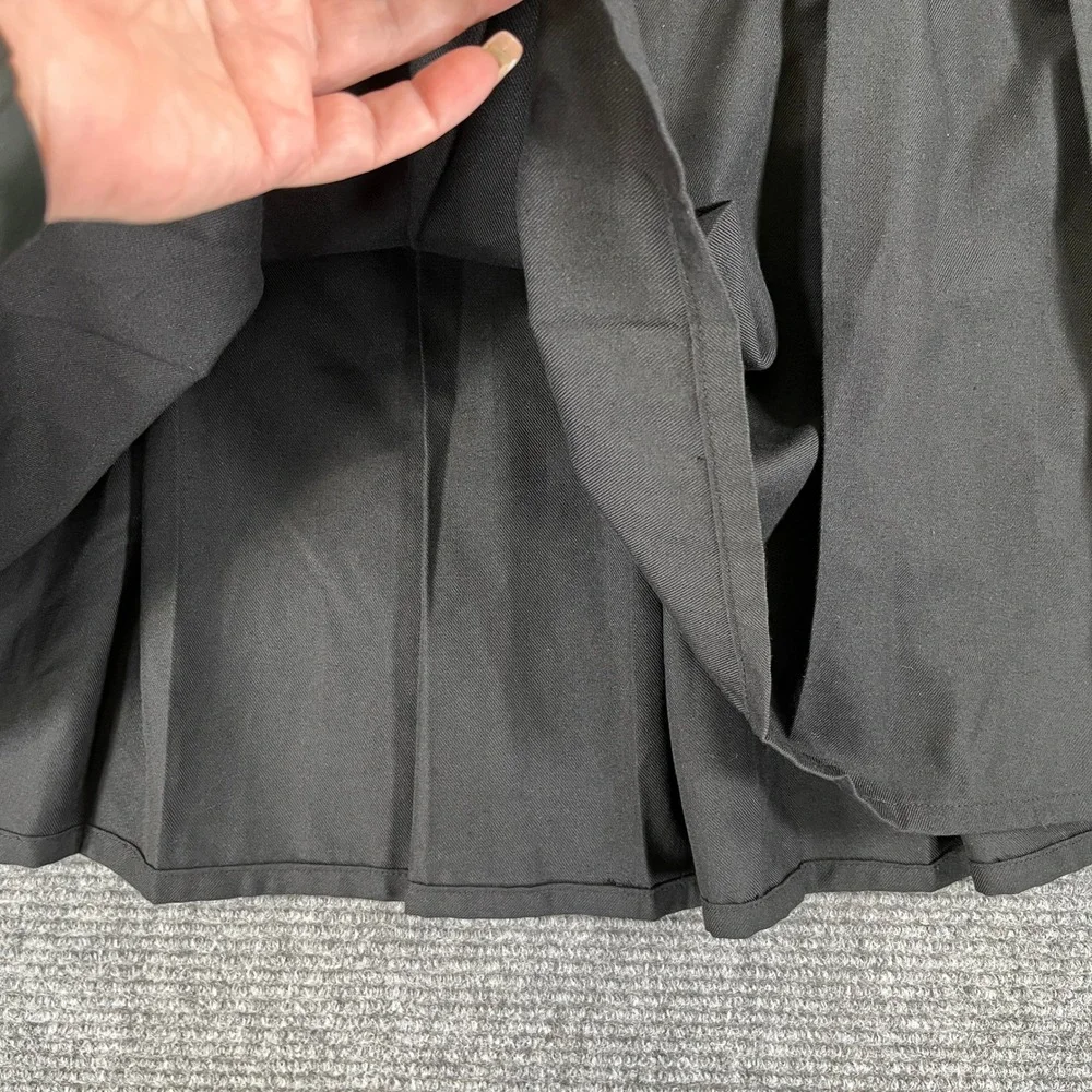 Hot Topic Sailor Skirt Womens 1 Black Pleated Anchor Button Alt Casual